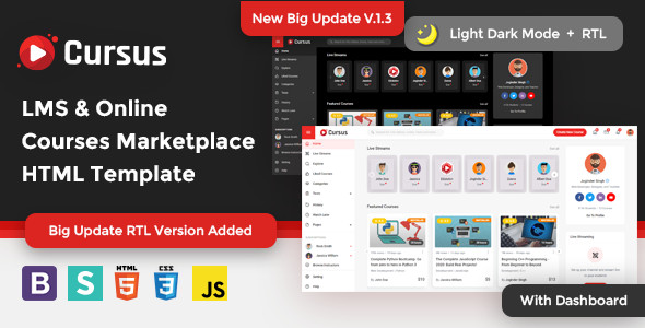 LMS Online Courses Marketplace Template